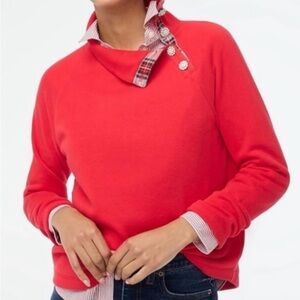 J. Crew Jeweled Tartan and Red Sweater